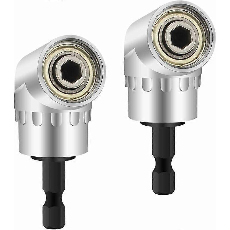 Burghie cu unghi drept, burghie cu unghi drept 2 piese Adaptor unghiular Driver și șurubelniță Atașament de găurit cu suport magnetic pentru biți Schimbare rapidă hexagonală 6mm 1/