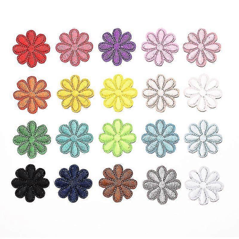 20 Adet Çiçek Nakış Demir Yama Çıkartma Patch Giysiler Kot Şapka Sırt Çantası (güneş) (d-583-a)
