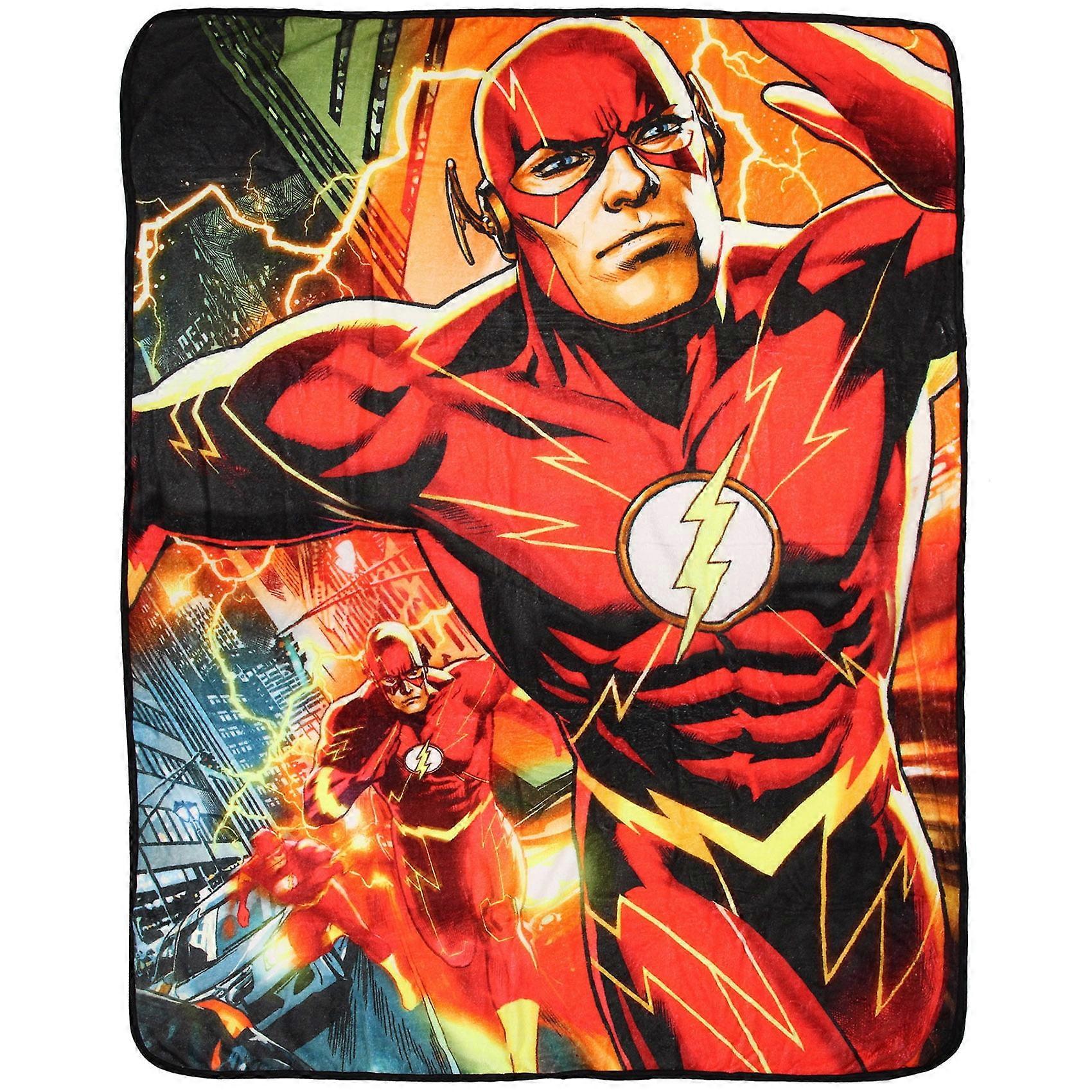 DC Comics The Flash Running Lightning Superhero Plush Throw Blanket WTMT6535