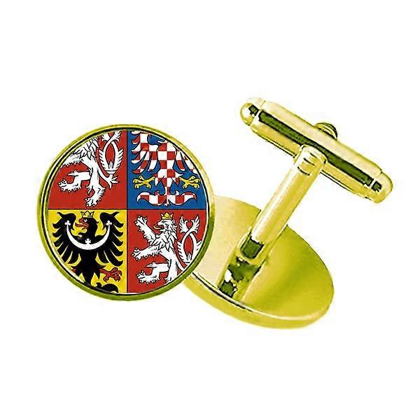 チェコ国章 国スタッズビジネスメタルカフリンクスゴールデン