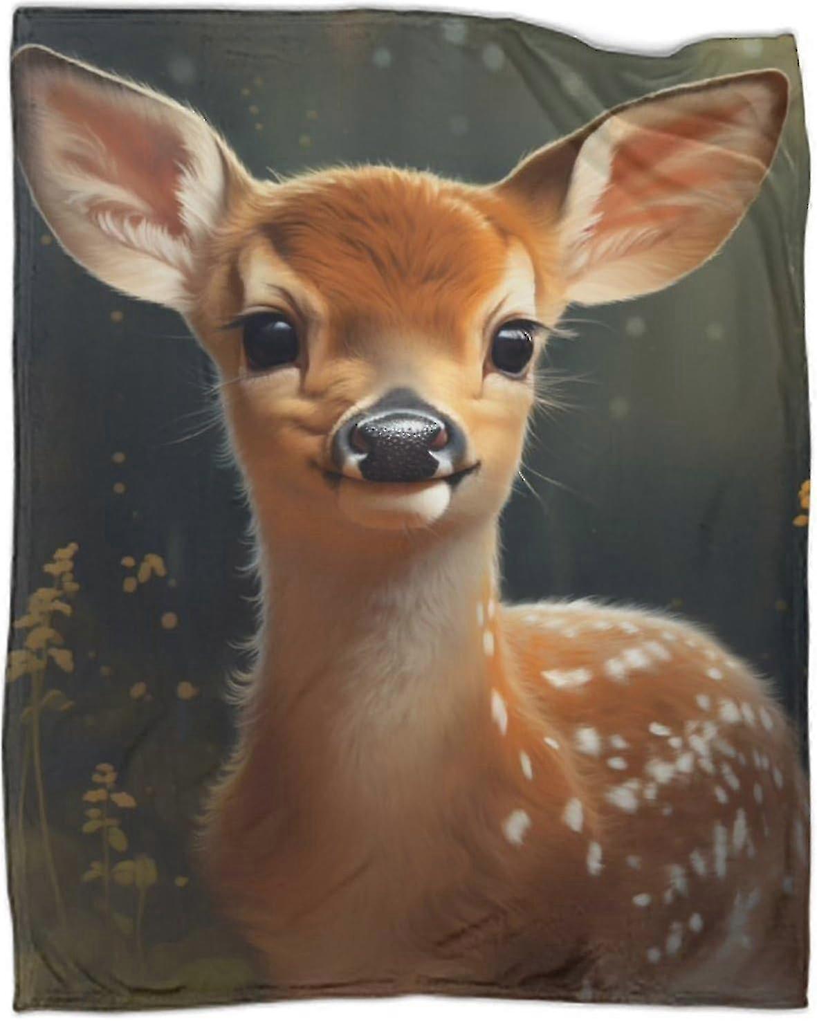 t289 Blanket Bambi Blanket D Printed Animated Movies Bed Blanket Fluffy Fleece Bed Throws Theme Blanket for Sofa Couch,for  Boys Blanket bn289