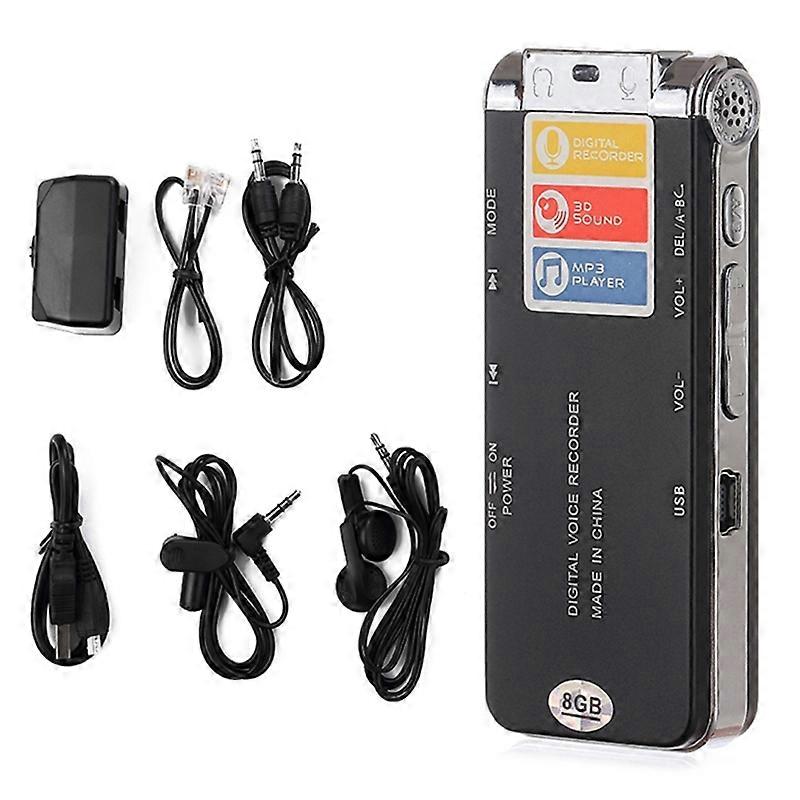 8G Intelligent Noise Reduction Mini Digital Voice Recorder MP3 Media Player