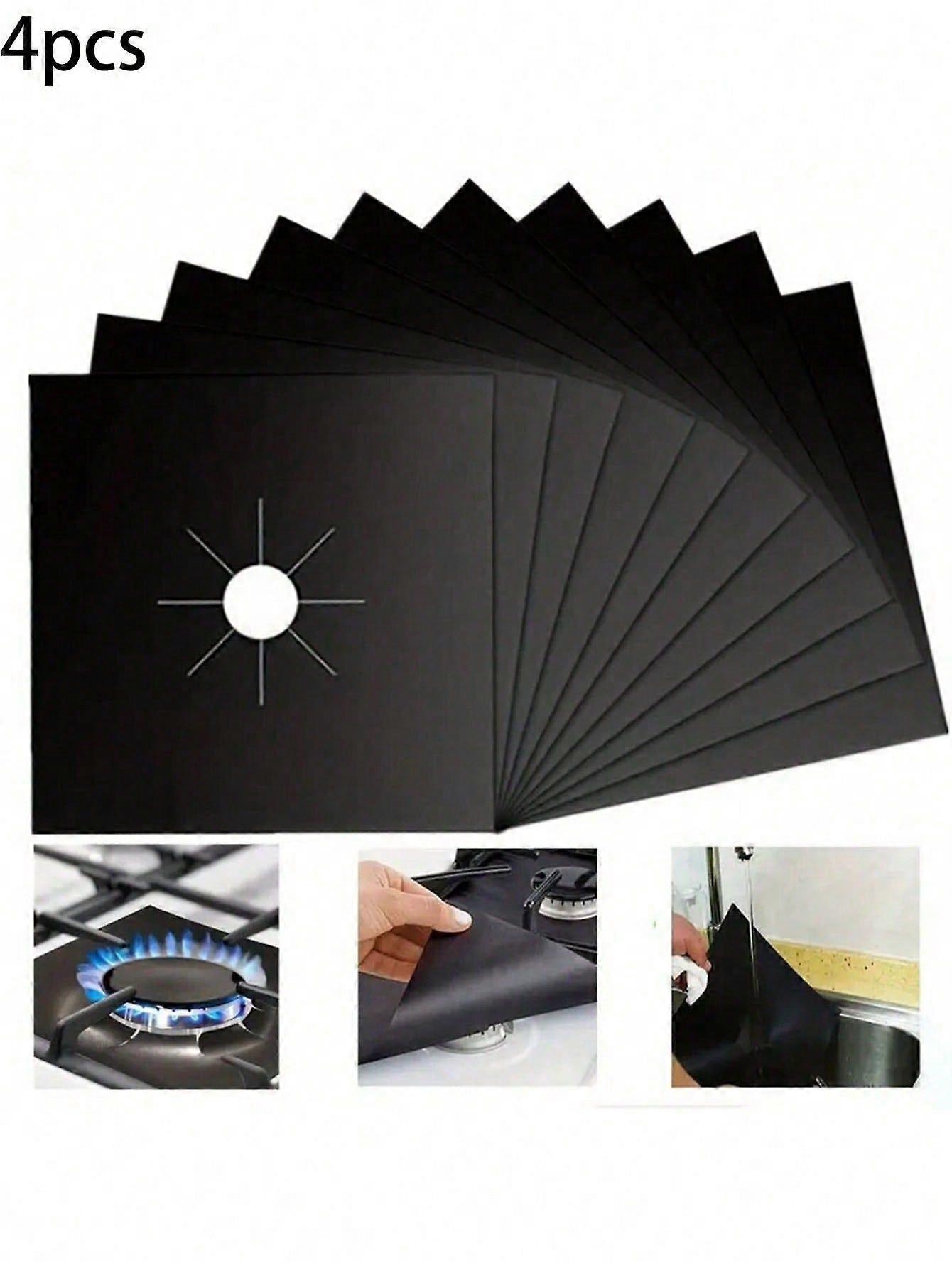 10 قطع من وسادات حماية موقد الغاز الأسود مقاس 10.6 * 10.6 بوصة ، قابلة لإعادة الاستخدام ، مقاومة درجات الحرارة العالية ، غير لاصقة ، قابلة للغسل ، سهلة التنظيف موقد المطبخ