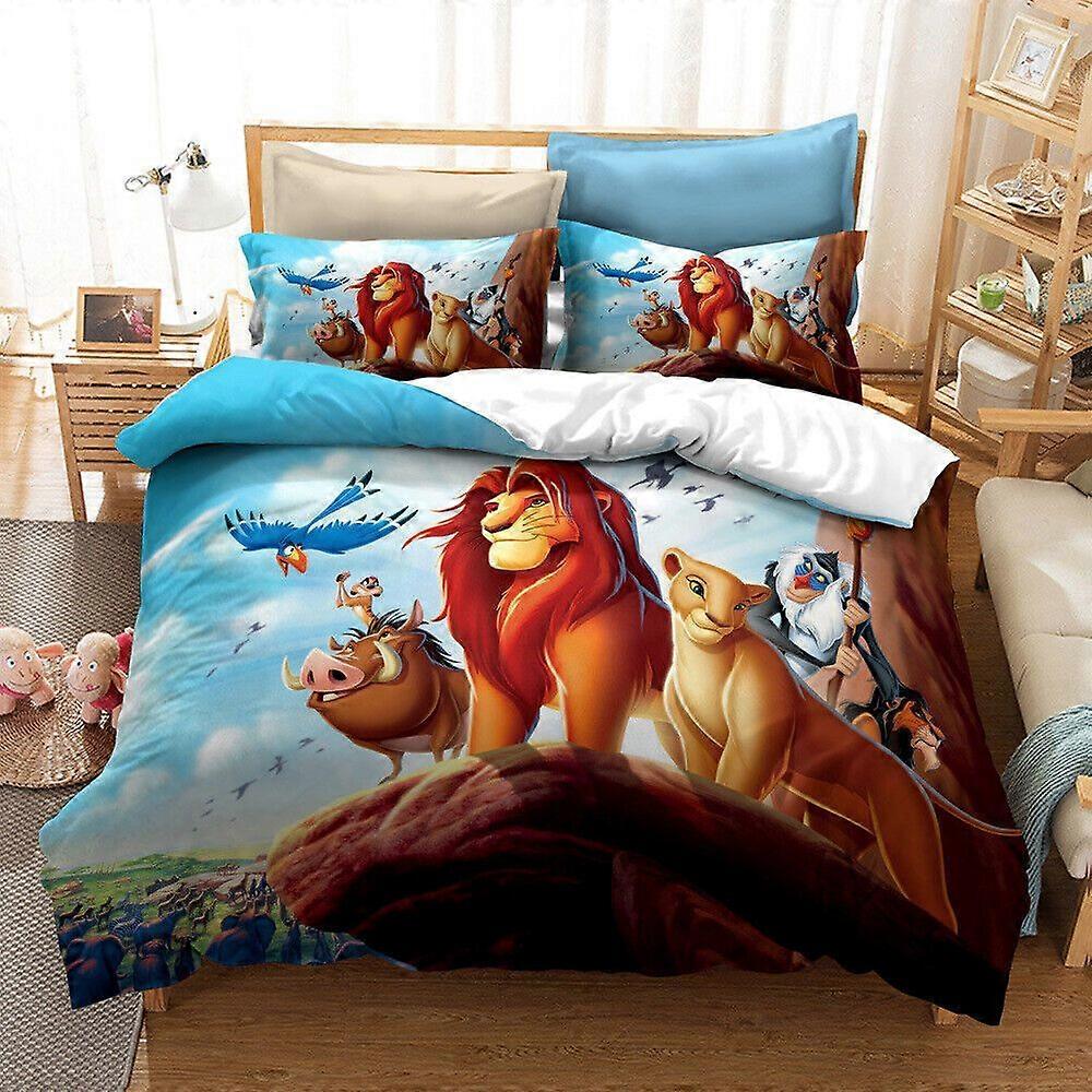v221 Lençóis Leão Colcha Capa de Edredão Conjunto de Cama Fronhas Gift3-Piece Conjunto de Cama (1 Capa de Edredão + 2 Fronhas) y221