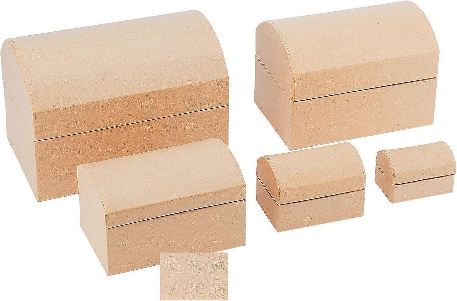 5 STÜCKE Gemischte Größe gewölbte Pappmaché-Schachtel Pappe Schmuckschatullen mit runden Winkeln für Brautjungfer Geschenke Halskette Ohrringe Armbänder