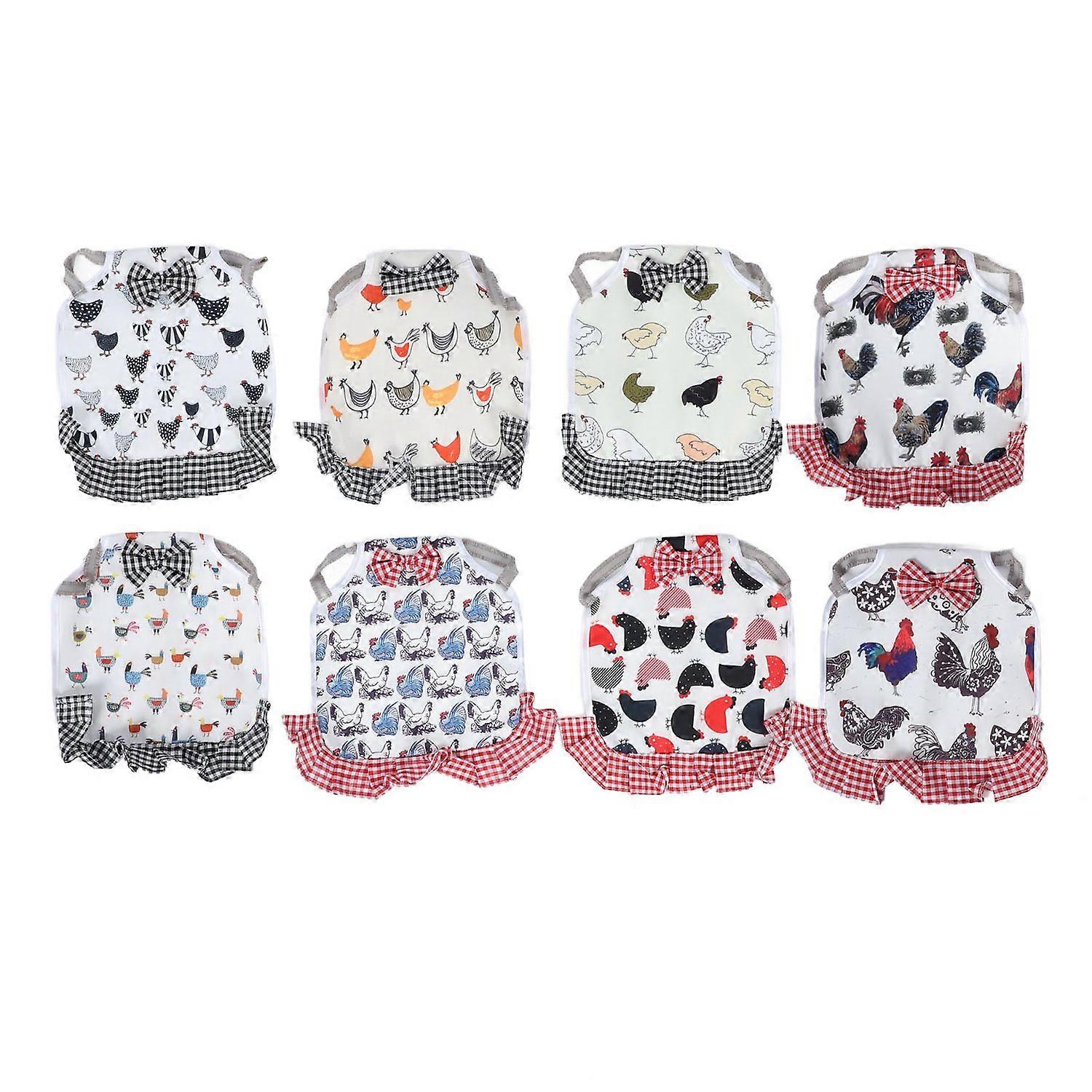 8 Pcs Chicken Saddle for Hens Wing Back Protector Elastic Straps Saddles Aprons Hen Feather Fixer Su