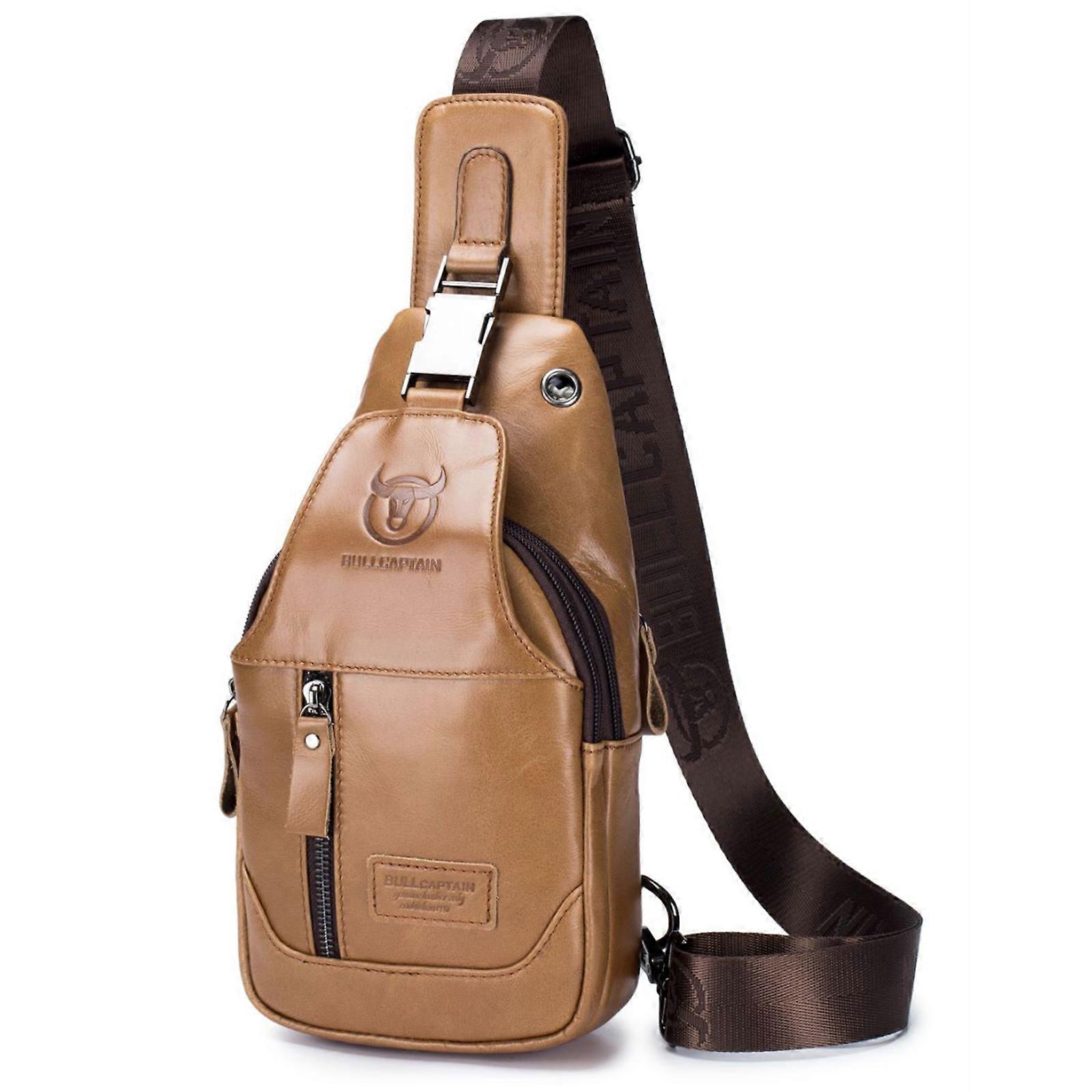 レディース広々としたタンレザーショルダーバッグ、ソフトタッチ