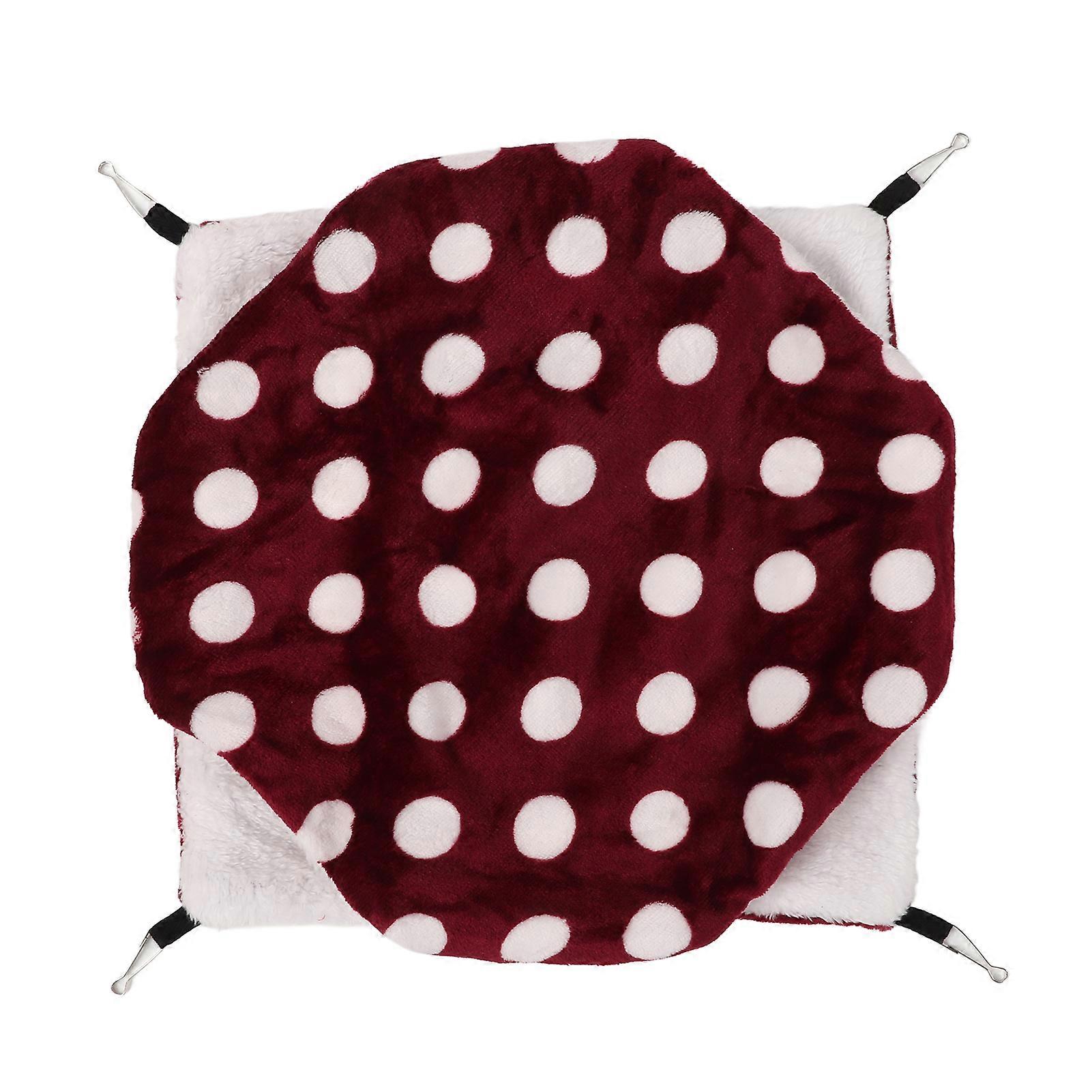 3 Layer Small Pet Hammock 30x30cm Wine Red Soft Plush Flannel