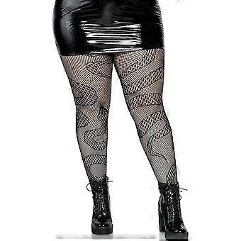Donne Plus Size Sexy Trasparente Fishnet collant gotico serpente fantasia mesh collant