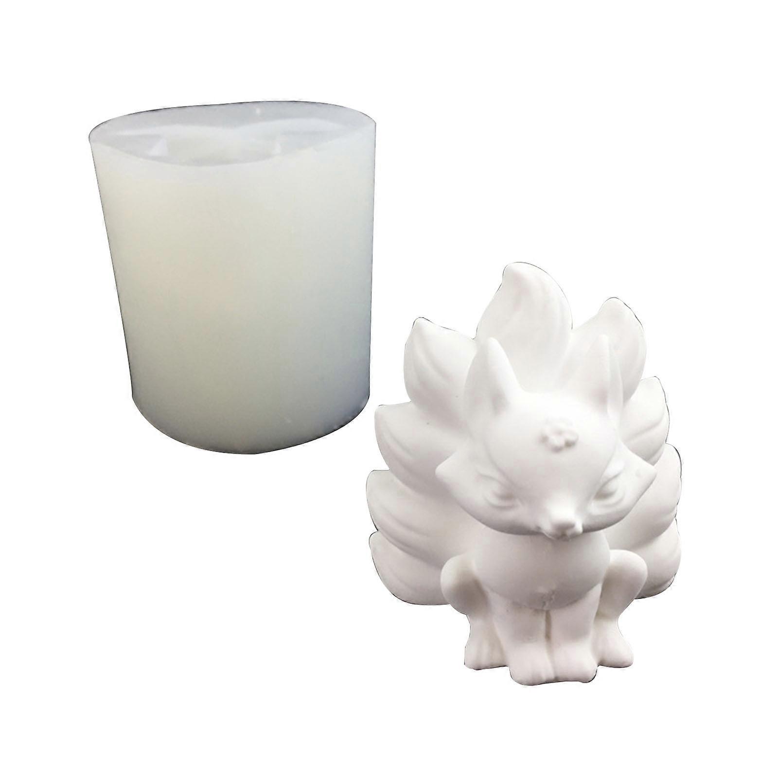 Nine Tailed Foxes Silicone Molds DIY Epoxy Resin Molds Table Ornament Mould Candle Plaster Making Tool Easy to Clean small