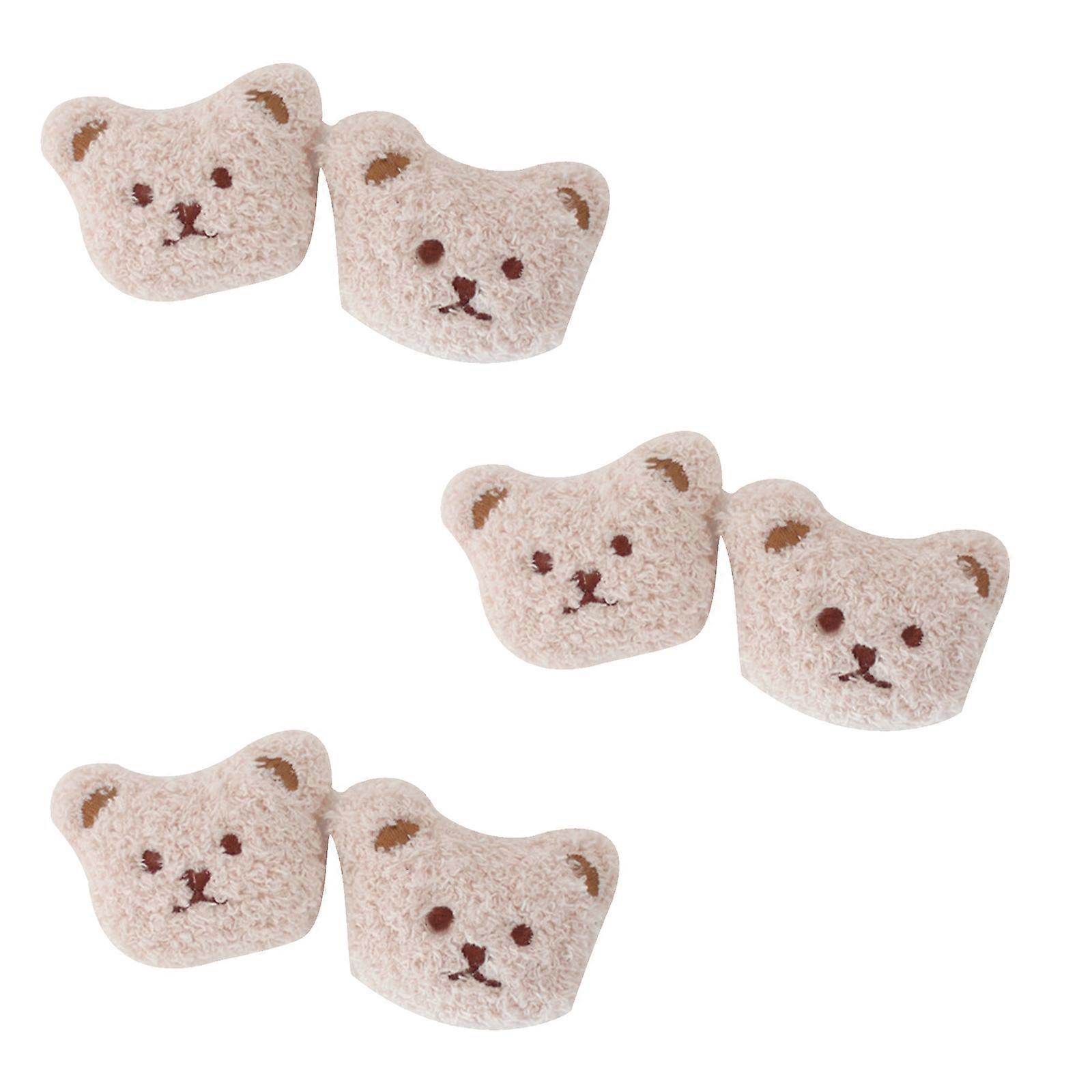 6 Pcs Cute Plush Bear Bunny Patches Cartoon Little Animal Embroidered Cloth Sticker Craft Applique for Children Clothes