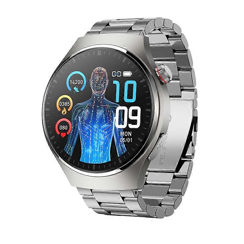 MT200 1.43 inch AMOLED IP67 Steel Band Smart Call Watch, Support ECG