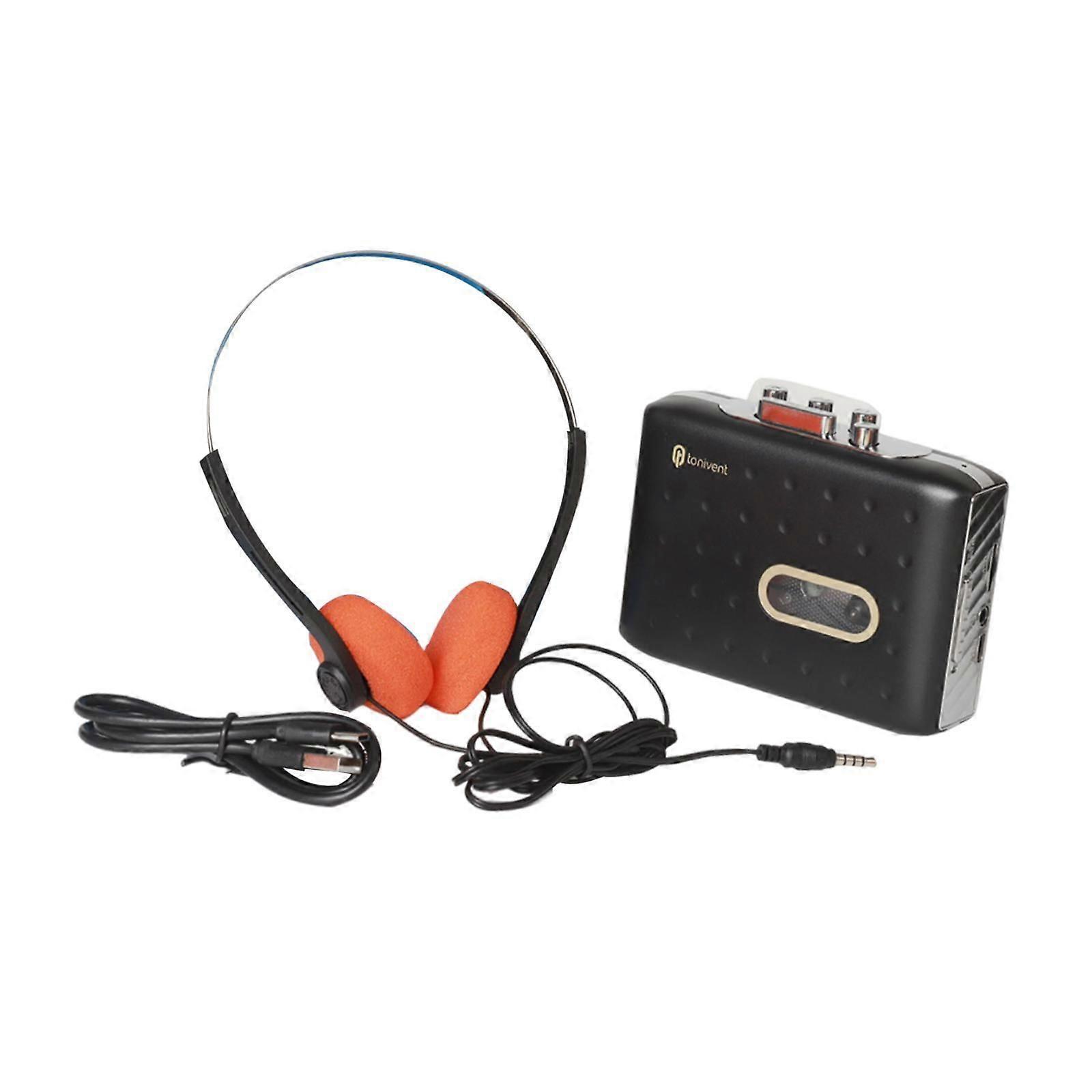Cassette to MP3 Player Gift Portable Cassette Recorder for Language Learning Black