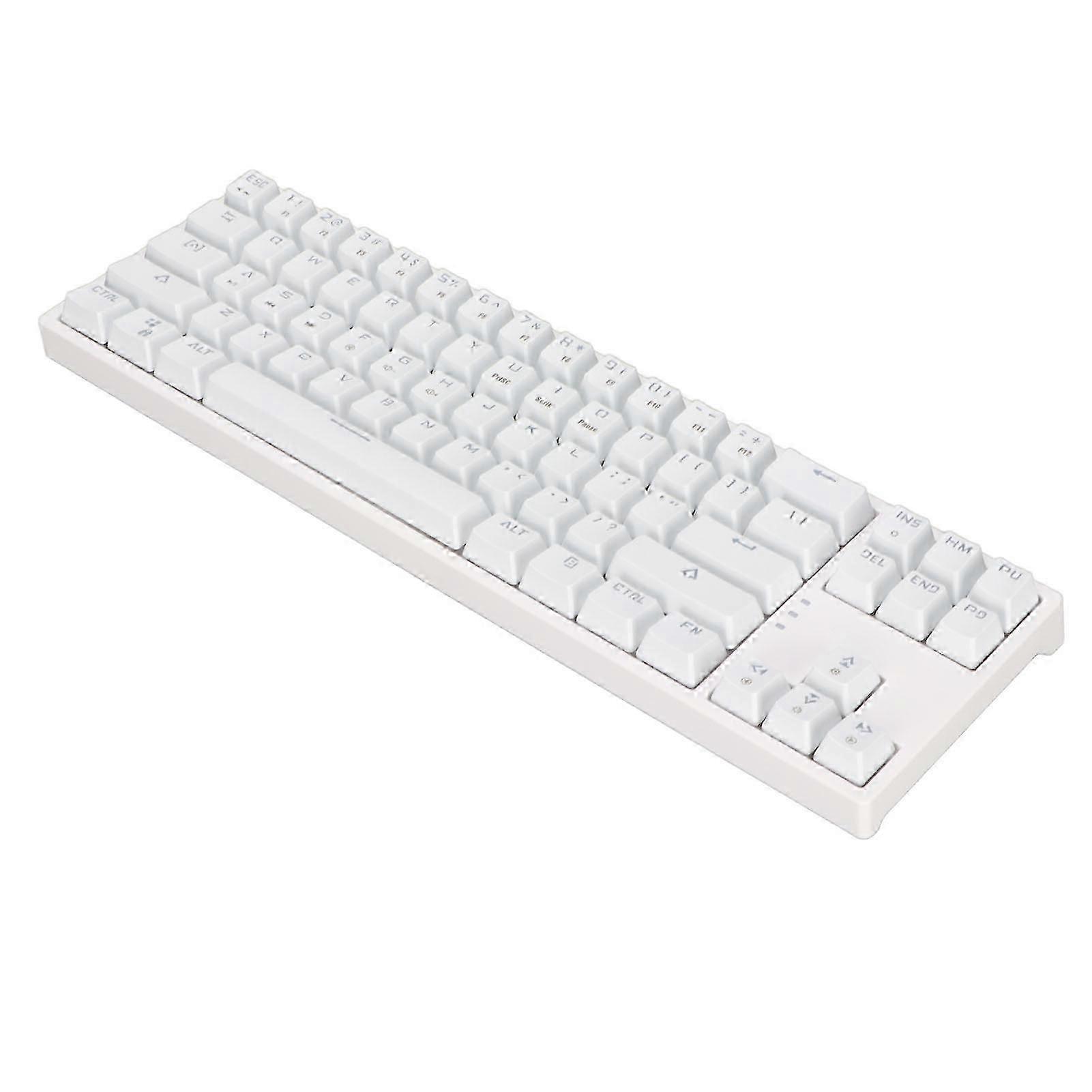 Mechanical Keyboard 71 Keys Blue Switch Rgb Backlight Side Light Strip Type C Gaming Keyboard For Gamingwhite