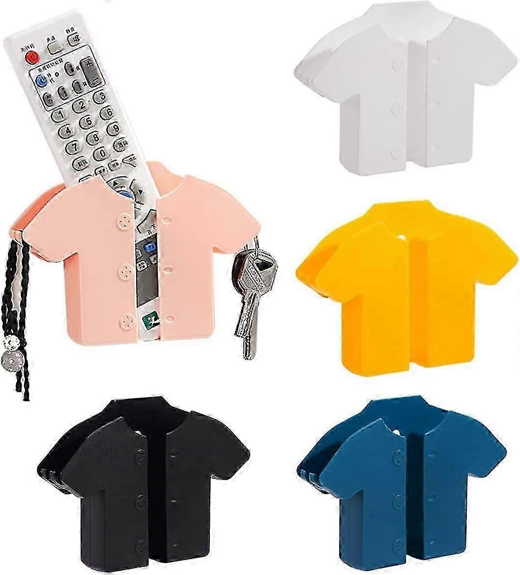 Remote Control Holder Wall Mount 5 Pieces Clothes Shape Mini Storage Box For Home And Office