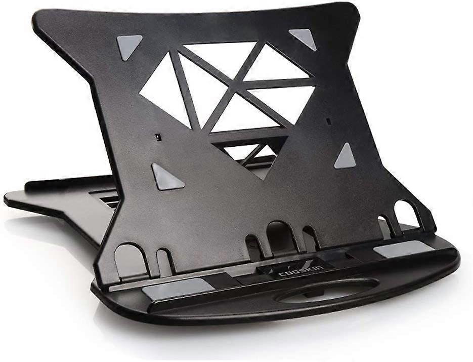 Foldable Laptop Stands with Height Adjustable ( Up to17cm),Portable Laptop Riser with Swivel Base (Black)