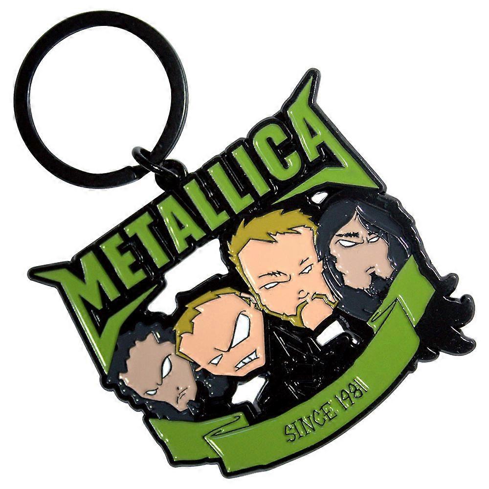 Metallica Since 1981 Heads Keyring Keychain Double Sided