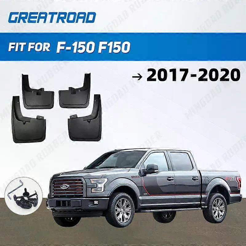 unique 4Pcs Mud Flaps Mudflaps Splash Guards Fender Flares Front Rear for Ford F-150 F150 2017 - 2020 2018 2019