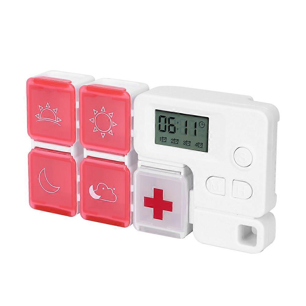 5 Grids Timing Pill Box With Timer Medicine Holder Organizer Tablet Reminder