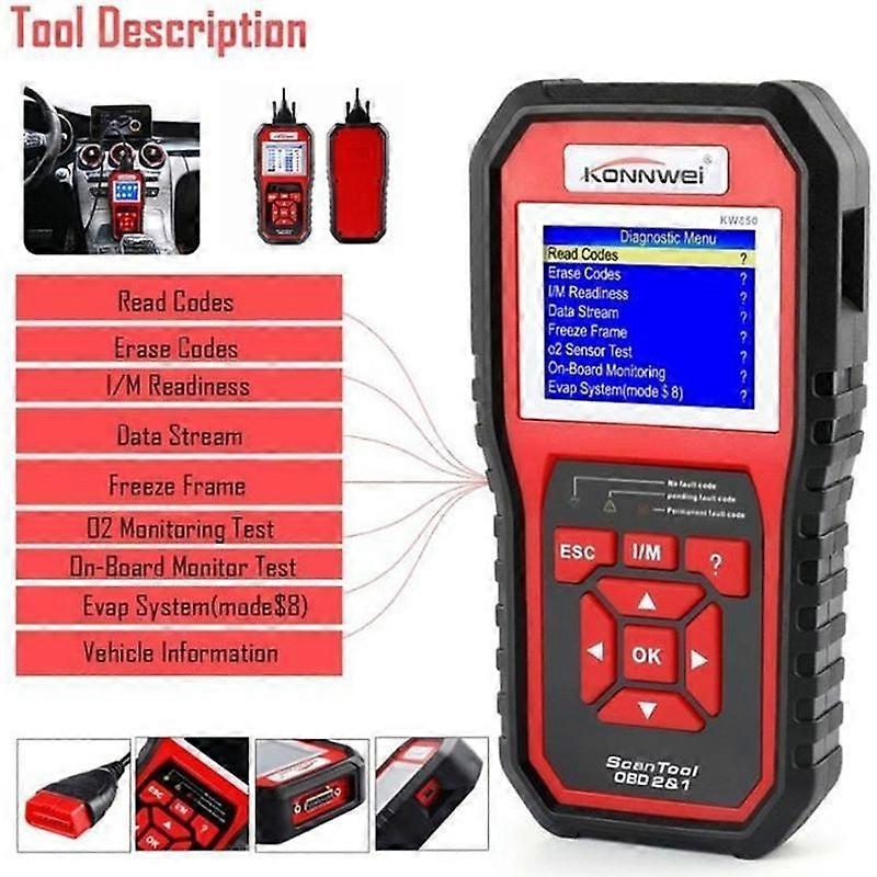 KONNWEI KW850 OBDII EOBD Car Fault Code Reader Multi-languages ODB 2 Auto Diagnostic Scanner