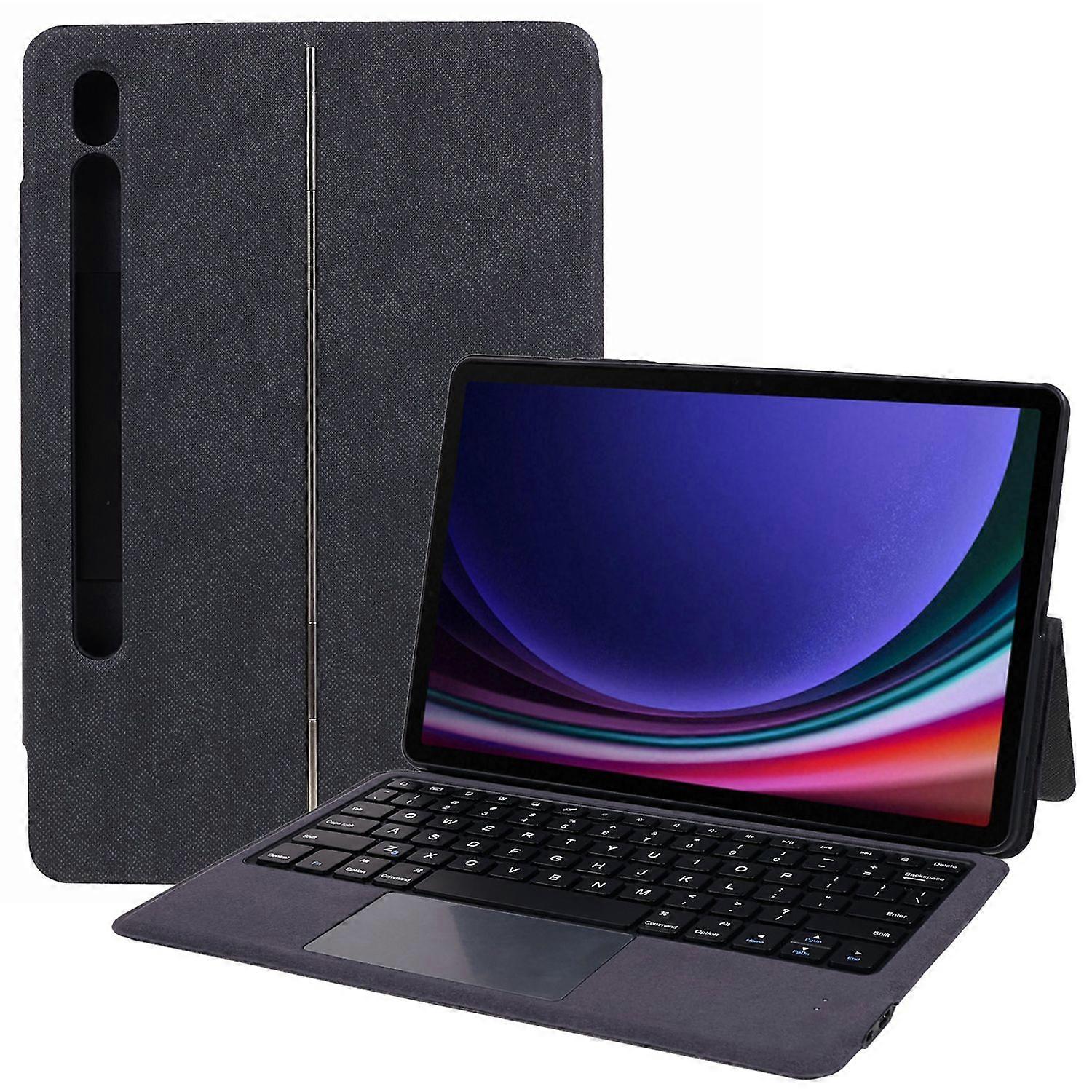 Compatible with Samsung Galaxy Tab S9 / S9 FE Leather Case + Touchpad Bluetooth-compatible Keyboard 