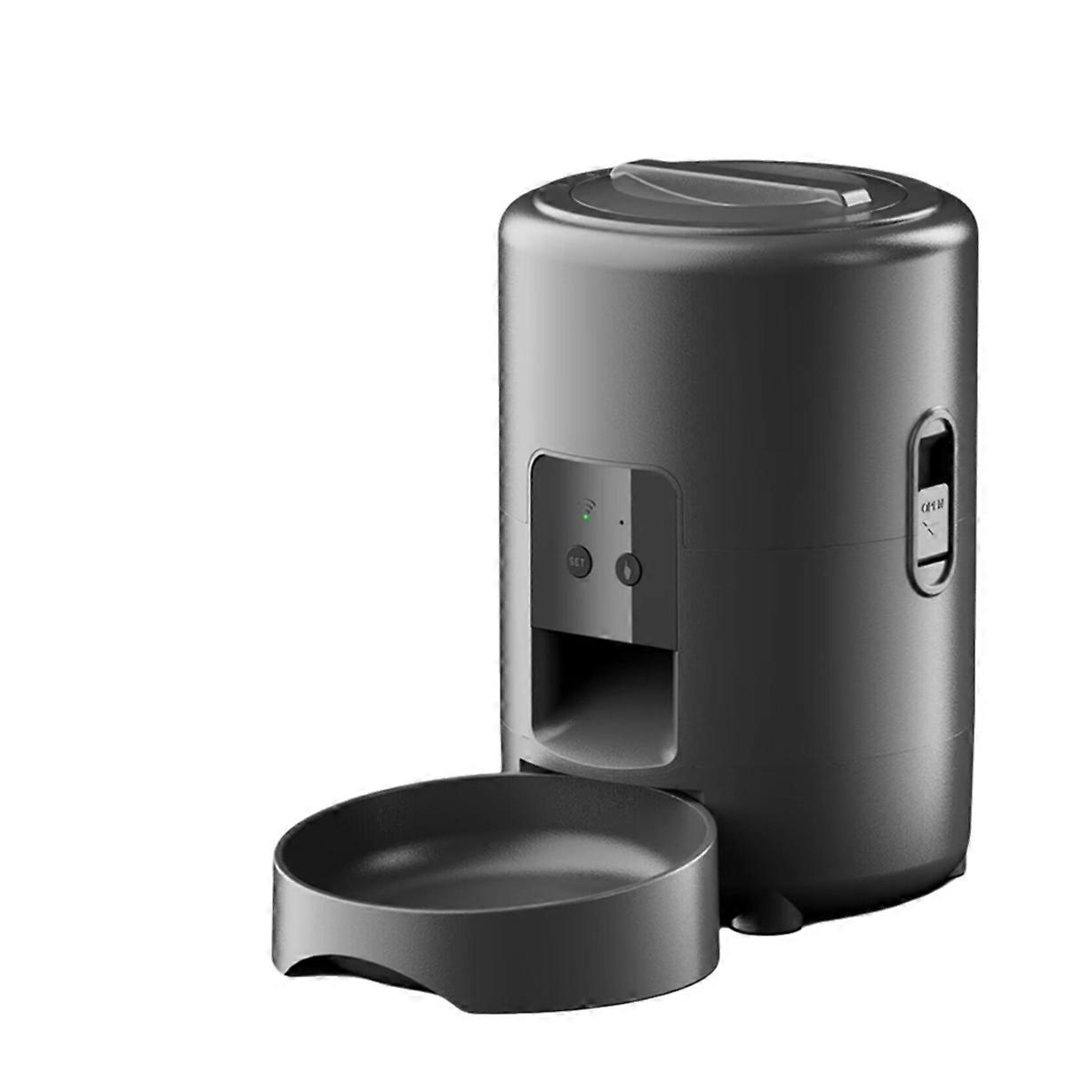 2L Automatisk Smart WIFI Knapp Kattmatare Sällskapsdjur Matdispenser För Torrfoder Katt Hundar Kibble Dispenser Sällskapsdjur Matskål