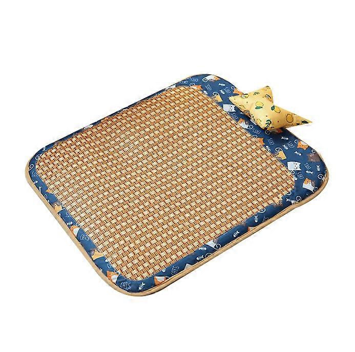 Anti-Slip Design Soft Material Pillow, Summer Pet Woven Mat For Cat Owners, Easy To Clean Rattan Mat Nest, Cooling Pets Ice Pad Ensuring A Refreshing