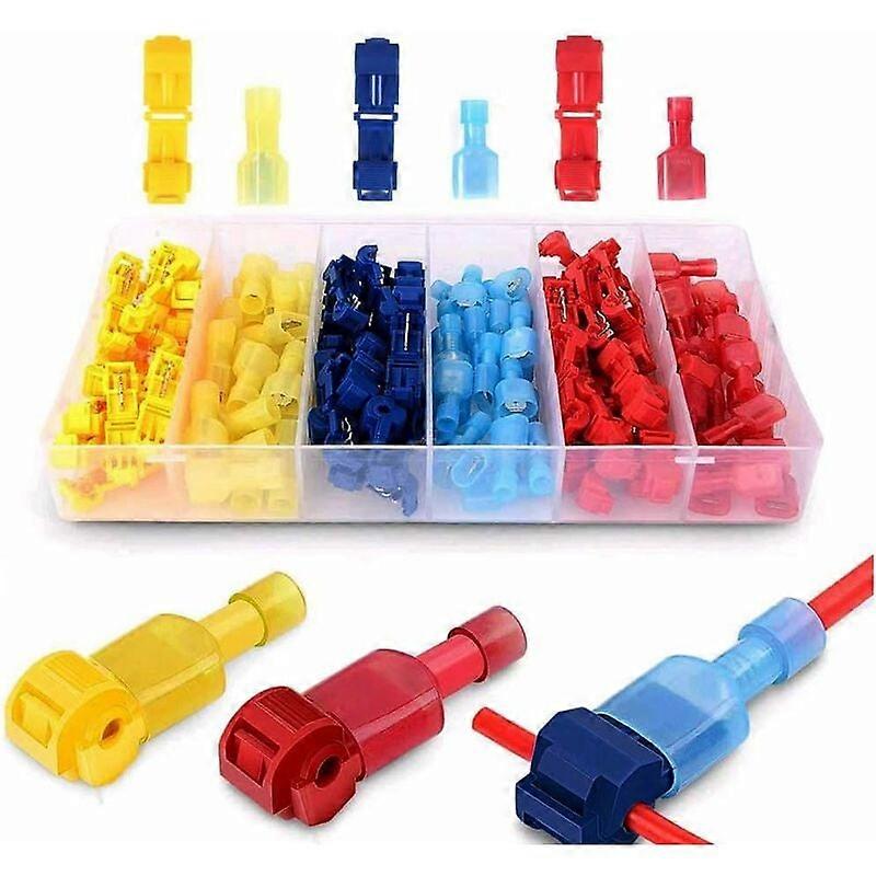 120Pcs T Tap Connector Electrical Terminals Quick Connector for Car Motorcycle Wire Connection Set (Red/Blue/Yellow)