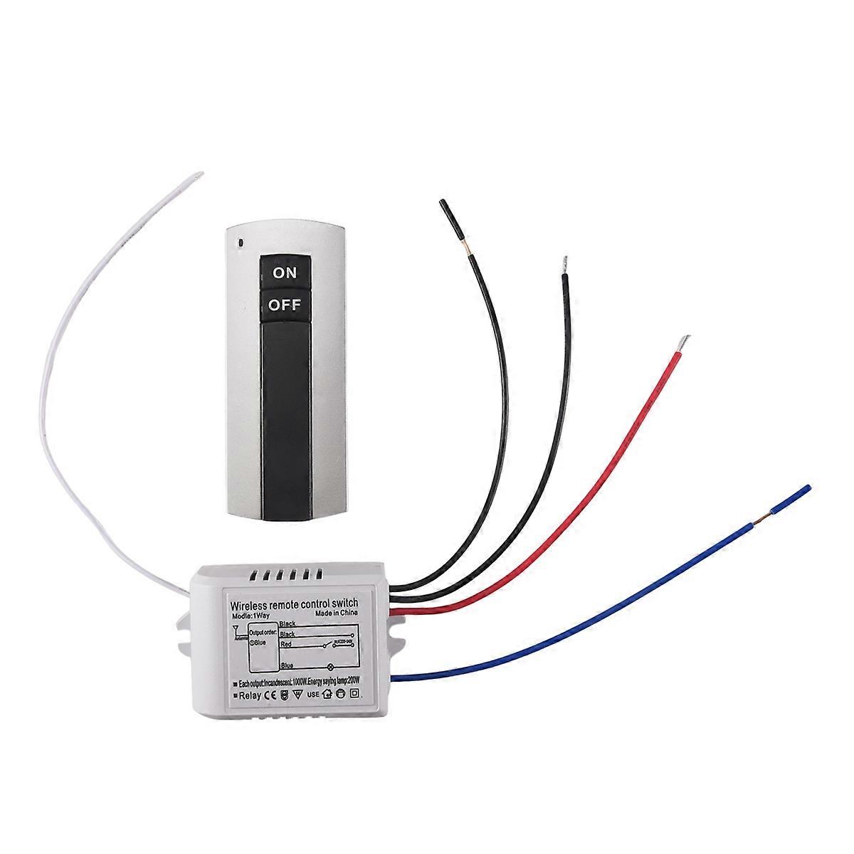 1 Way ON/OFF 220V Wireless Remote Control Switch Digital Remote