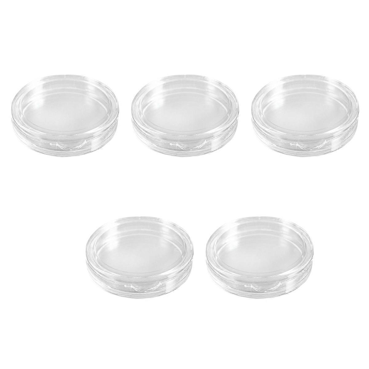 50 Pcs Small Round Transparent Plastic Coin Capsules Box 35mm