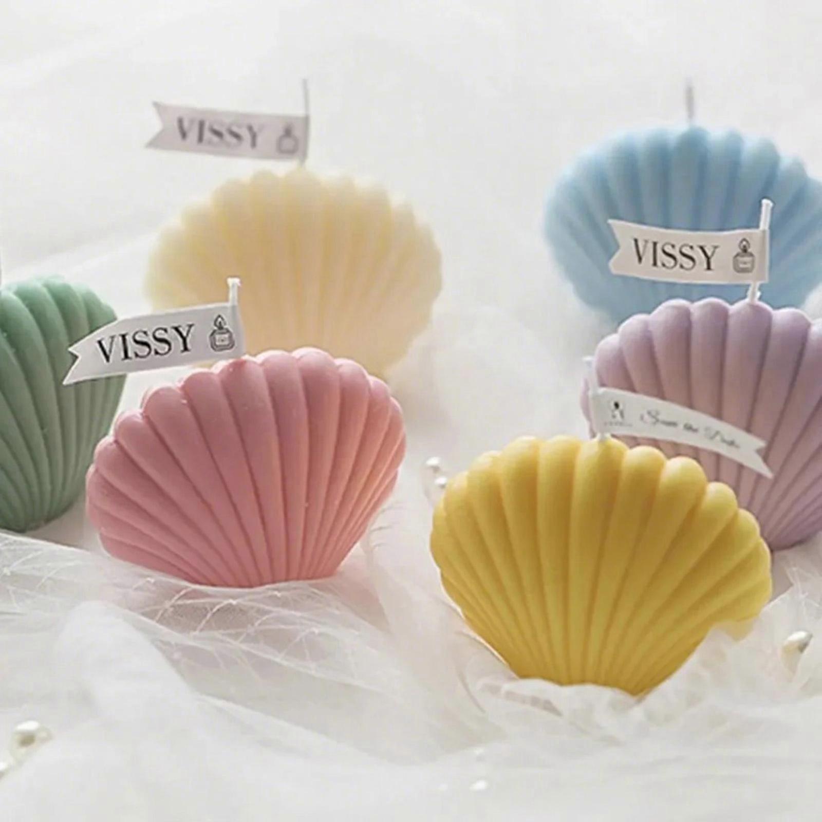 Seashell Scented Candles Sea for Shell Shape Aromatic Decorative Candle Home Par  White