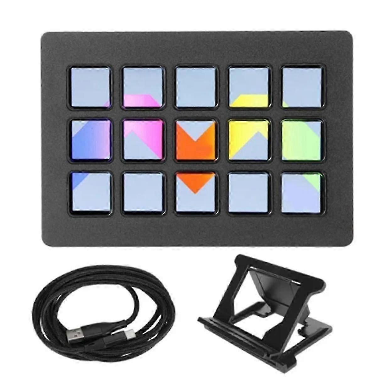 LCD Teclado personalizado 15 teclas Trigger Action in App Software Studio Controller Macro Game Atalho Li