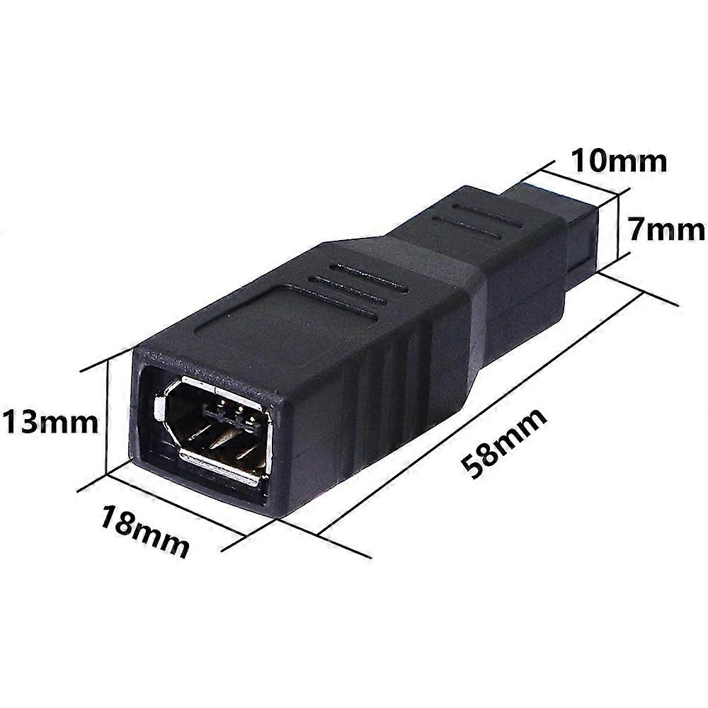 IEEE 1394 Type A 400 6 Pin Female To 1394 Type B 800 9 Pin Male Data ...