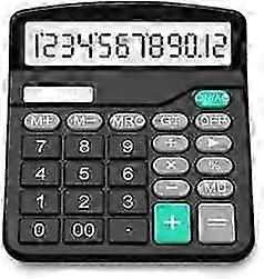 Calculators Splaks 2 Pack Standard Functional Desktop Calculators Sola and AA Battery Dual Power Electronic Office Calculator with 12-Digit Large Dis