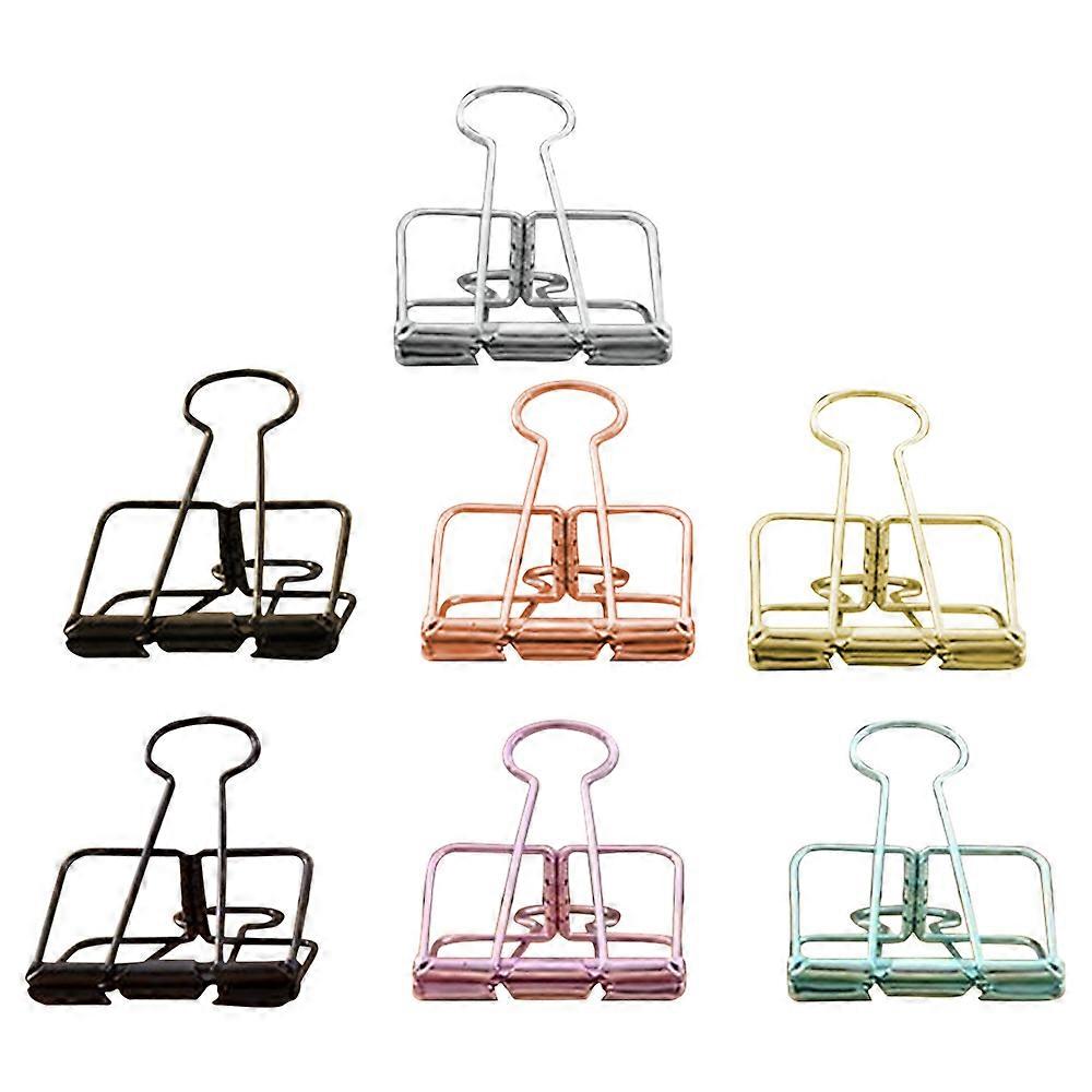 7 Pcs Officemate Easy Grip Medium Binder Clips, Collect colored long tail ticket folder