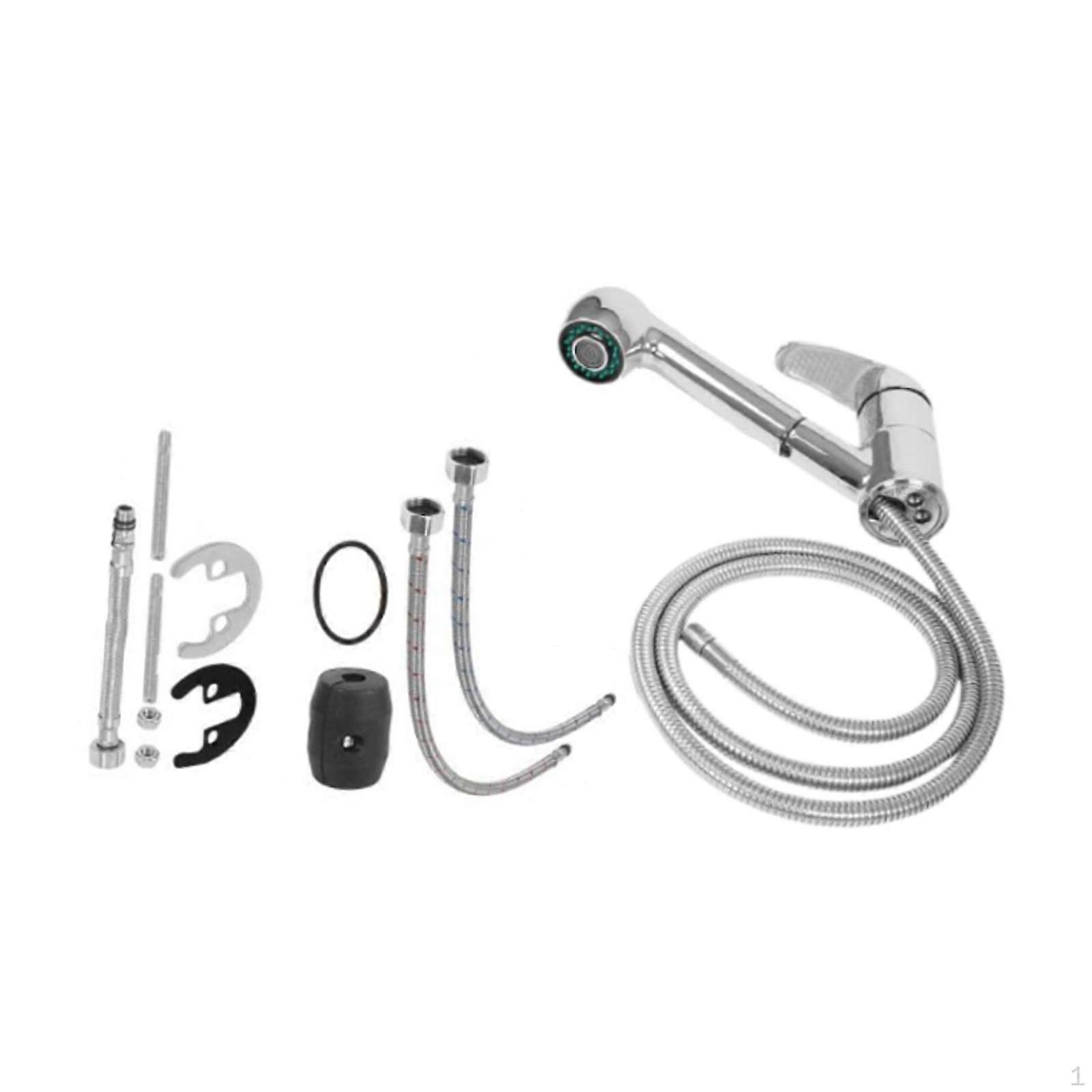 Bathroom Sink Faucet with 4 Point Internal Thread Connector Motorhome Silver