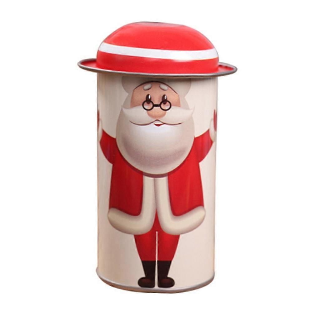 Single Piece Candy Biscuit Seasoning Container Christmas Themed Cap Printed Tin Can Main Decoration Style Random