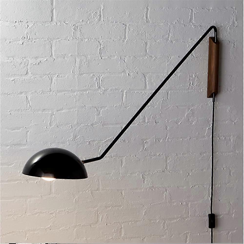 Bedroom Wall Lights - Up/Down Bowl Shade Wall Sconces with Swing Arm, Plug-In Mounted Reading Lamp for Study and Dining Rooms