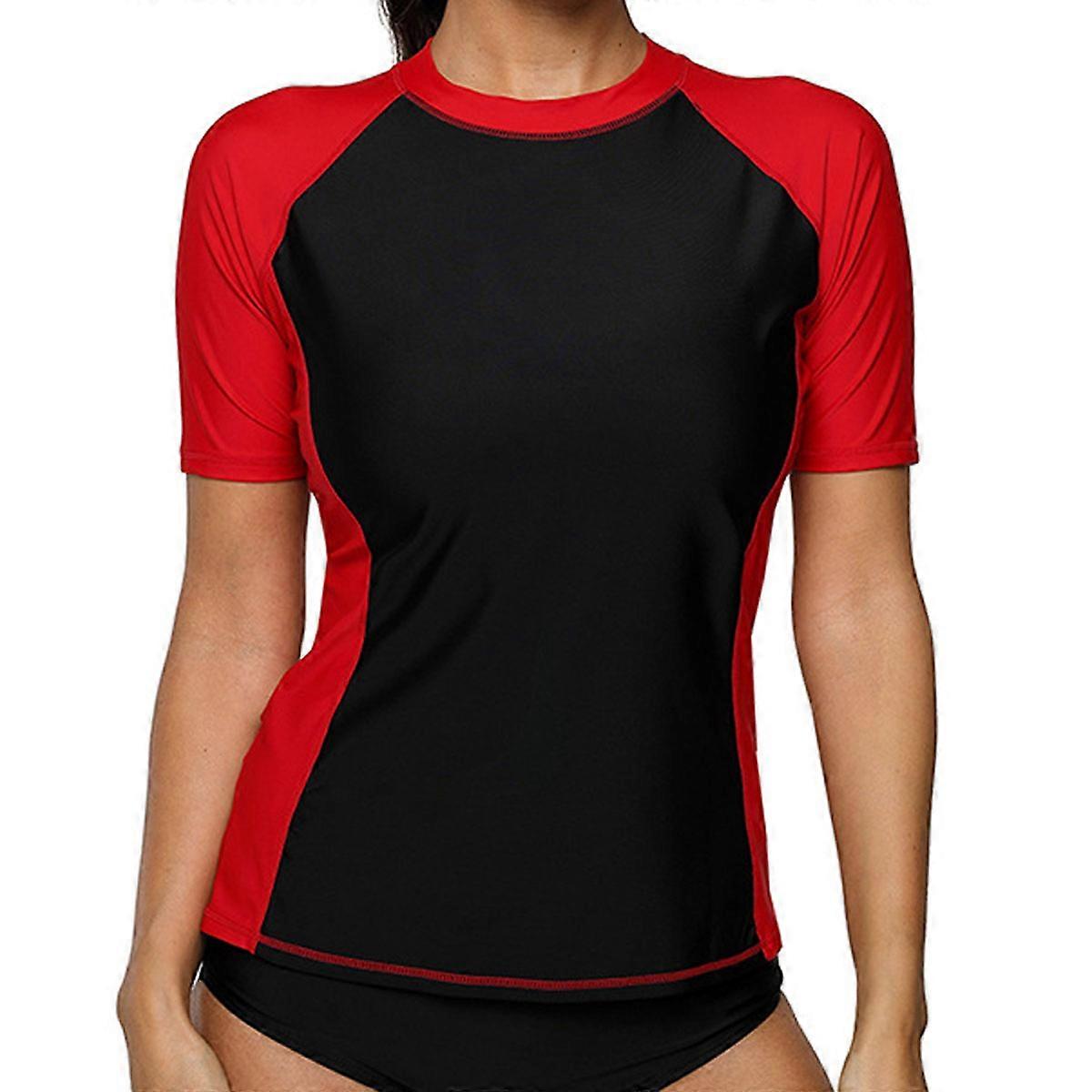 Damen Kurzarm Active Solid Workout Top Sport Schwimmen