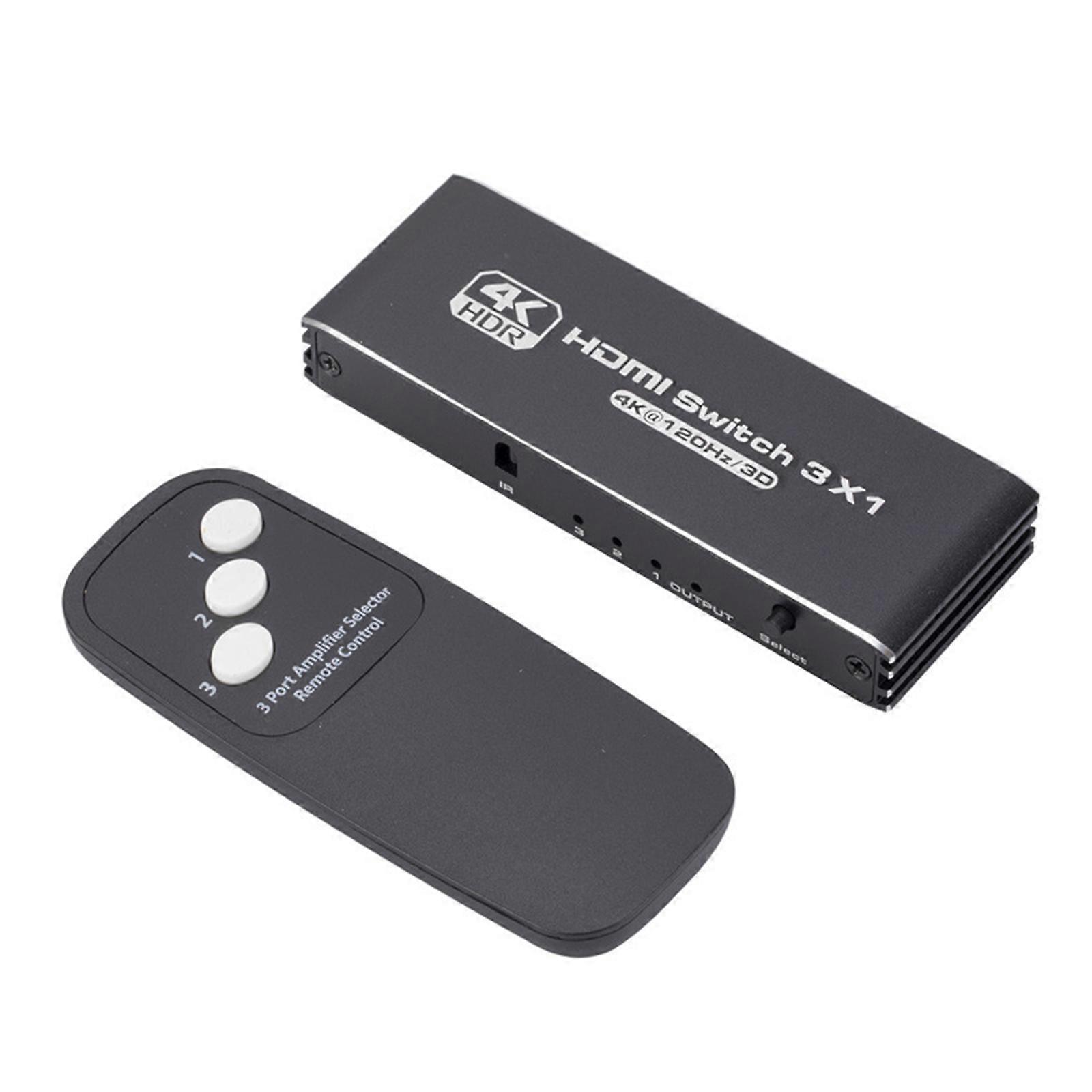 HDTV Switchers 3 Port Highly Definition Multimedia Interface Switchers 3 in 1 Out 4K 60Hz/4K 120Hz Switchers Splitters