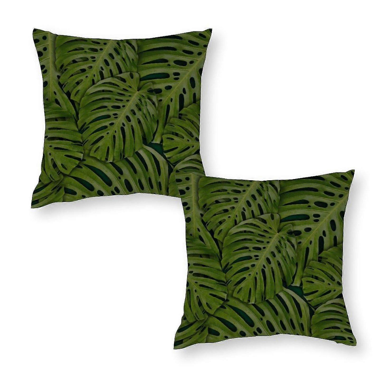 Full Frame Picture Of Leaves Pillow Covers Set Of 2