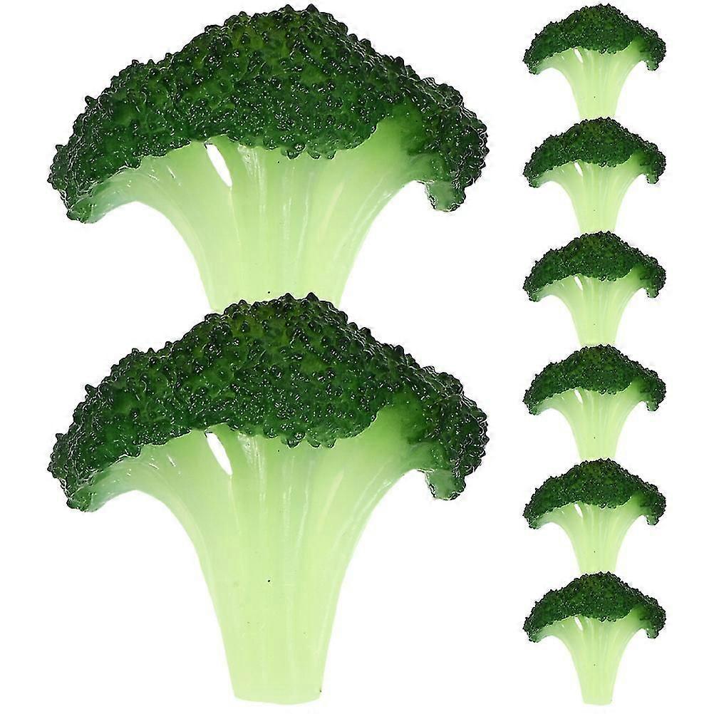 8 Pcs Fake Broccoli Slice Simulation Broccoli Slice Plastic Broccoli Slice Lifelike Broccoli Slice Model