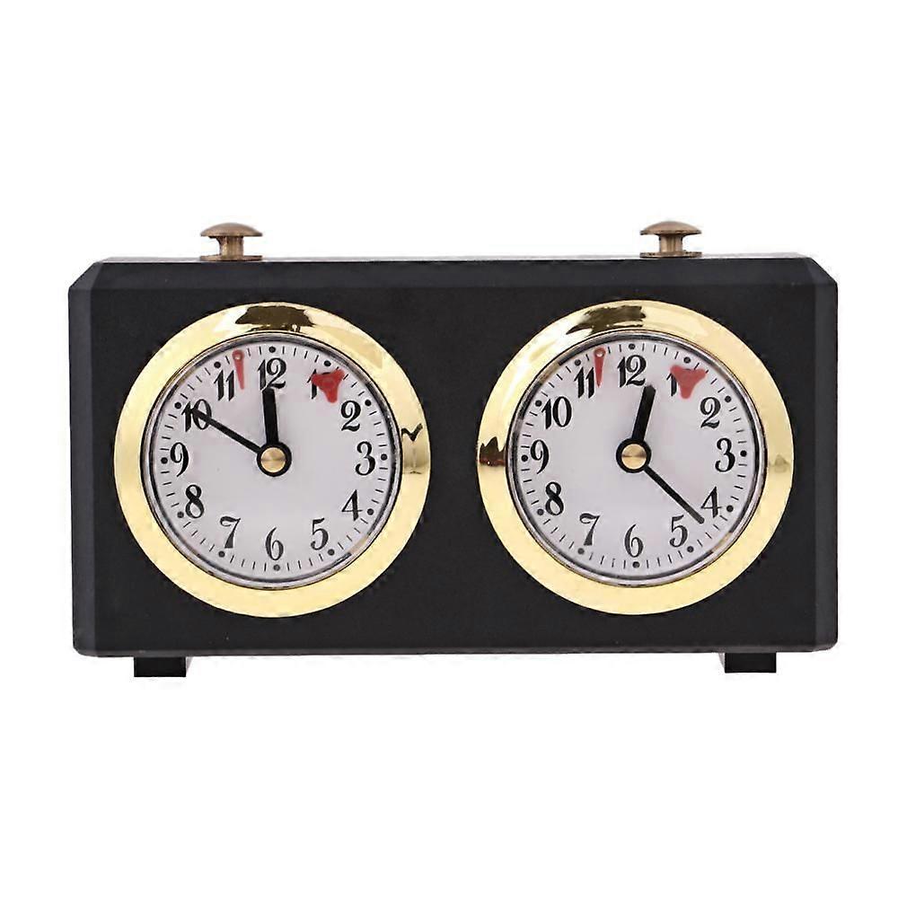 Retro Analog Chess Clock Timer - Wind-Up Mechanical Chess Clock, No Battery Needed (Black)