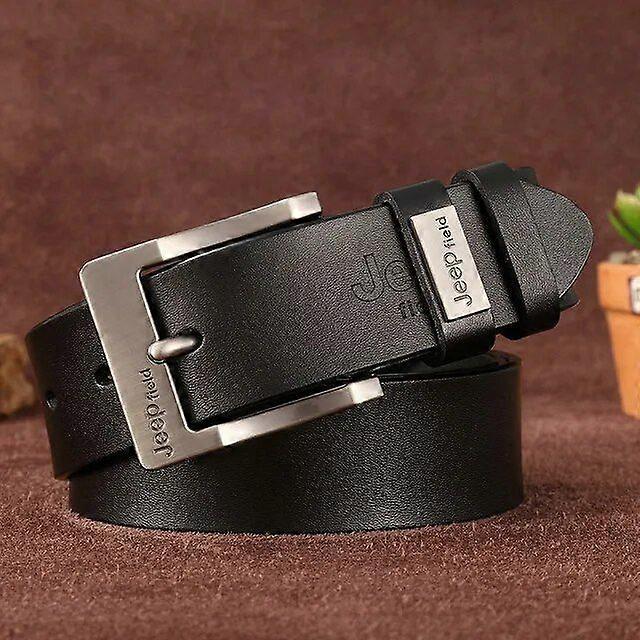 LAUWOO fashion mens casual genuine leather belt High quality cowhide retro buckle belt new design Brown Belts