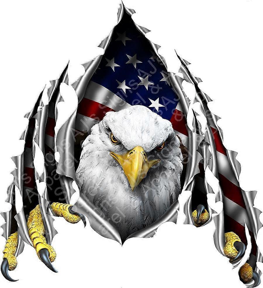 Patriotic American Bald Eagle Ripping Decal/Sticker Several Sizes to Choose from. (48' Tall x 43.85' Wide)