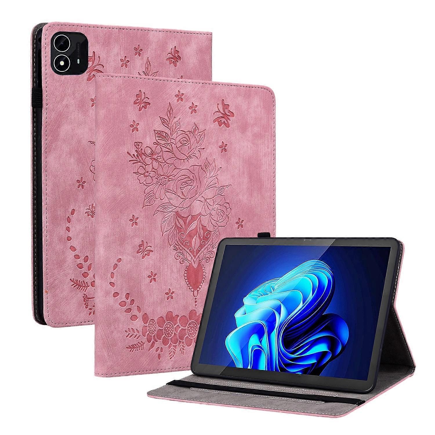 Butterfly Rose Embossed Leather Tablet Case
