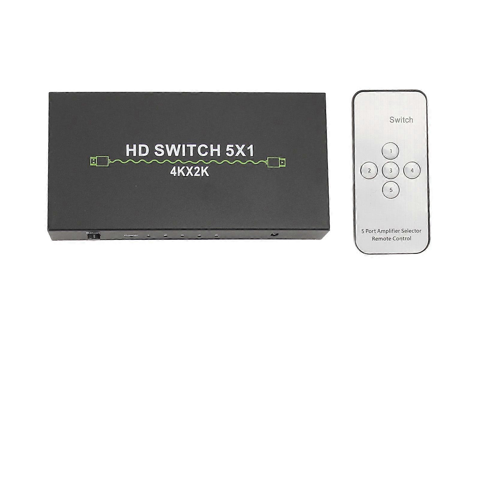 5 In 1 Out Sound 4k 30Hz HD Switcher pour ordinateur portable Set Top Smart Box 100-240V EU Plug