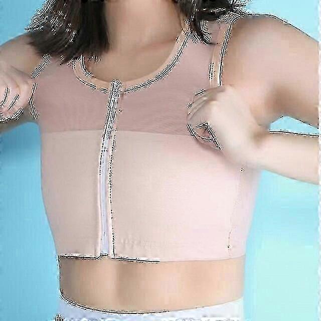 Femmes Soie Glace Respirant Poitrine Binder Garçon Manqué Lesbienne Transgenre Corset Tops Gilet Avant Fermeture Éclair Court Bandage Poitrine Binder-Good