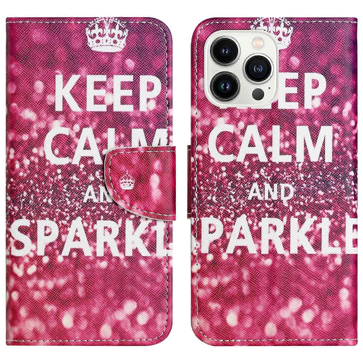 For iPhone 16 Pro Max Case Cross Texture Phone Leather Cover Pattern Printing