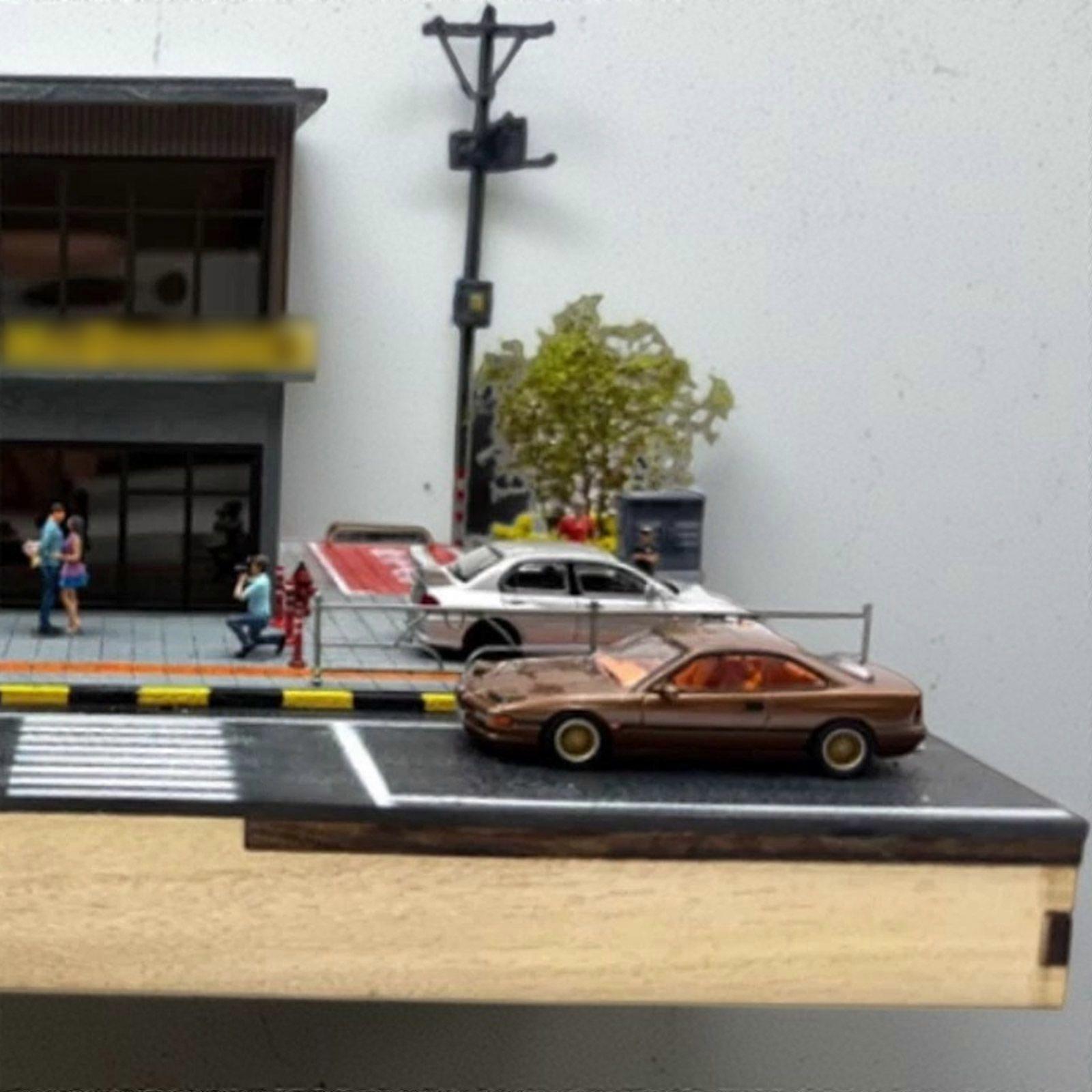 1:64 Scale Miniature Fast Food Diner Scene Model Kit with LED Lighting